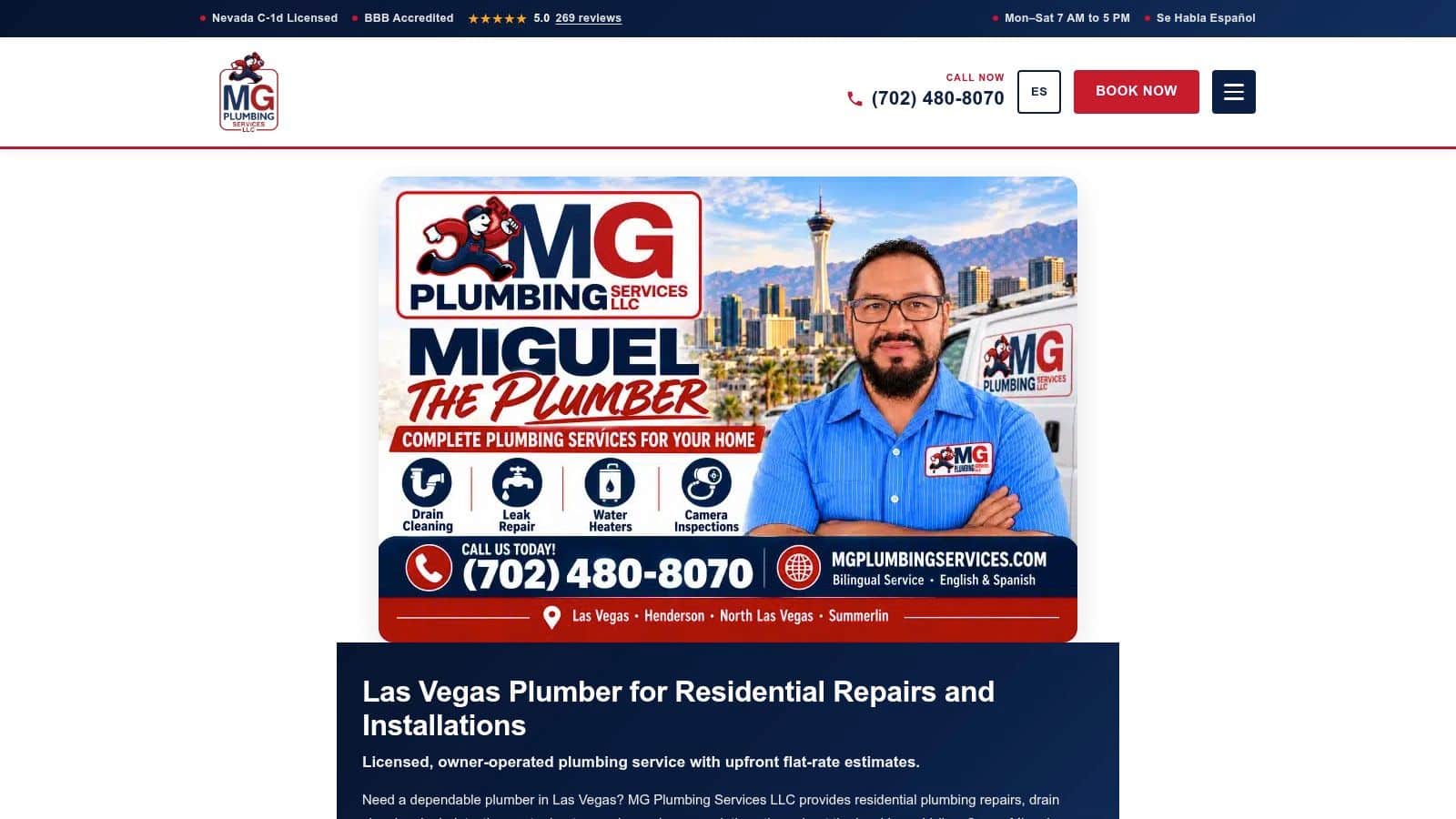 Screenshot from https://mgplumbingservices.com